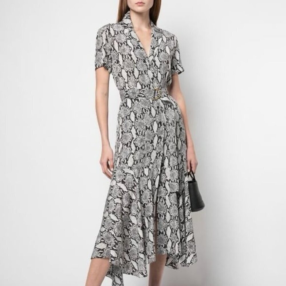 A.L.C. Clarkson Snakeskin-Print Midi Shirtdress